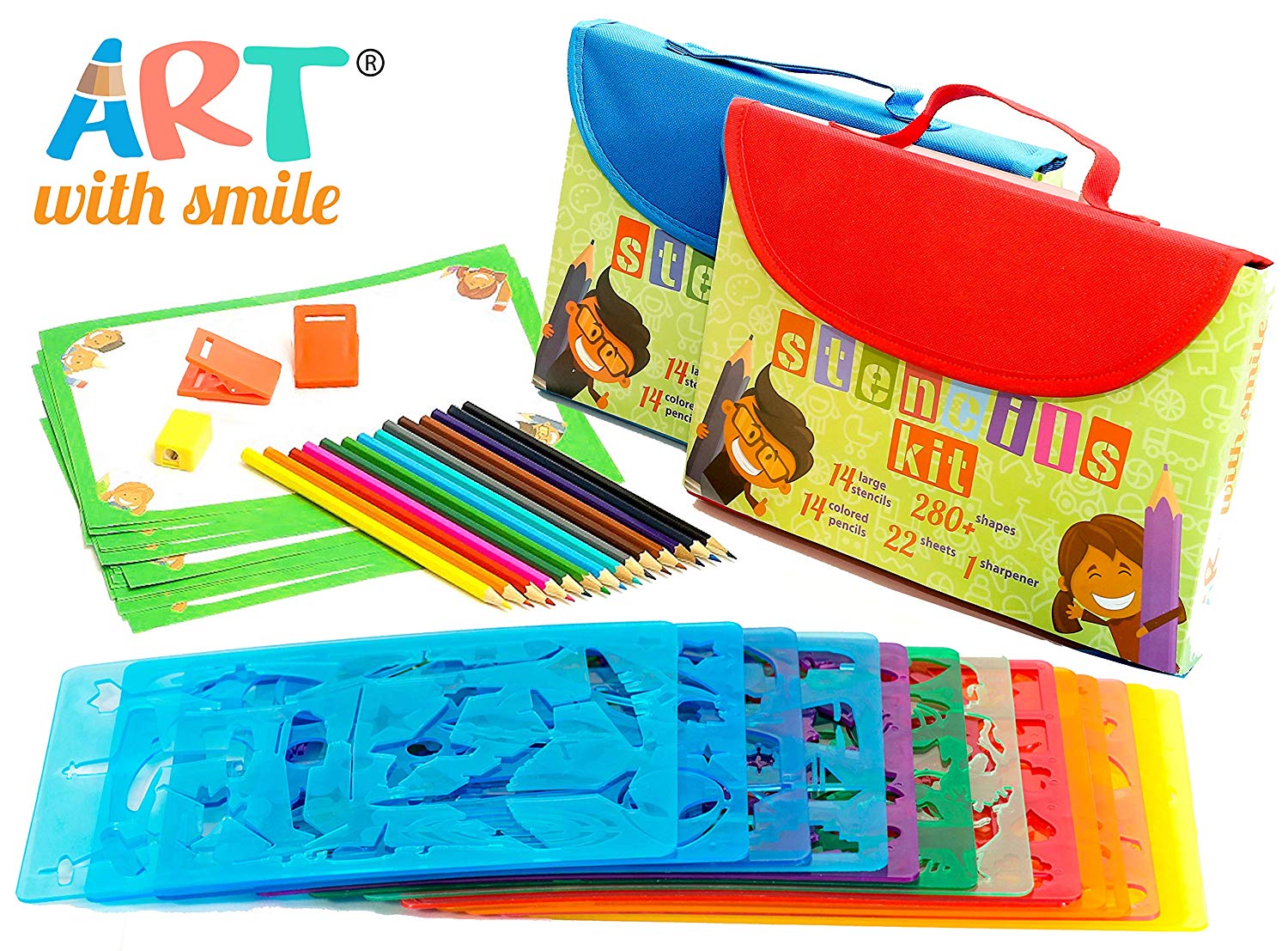 Drawing Stencils Kit - Blue - Art with Smile